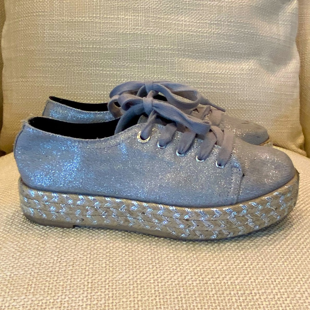 Circus by Sam Edelman Womens Silver Tie Platform w Hemp & Silver Platform / 7M